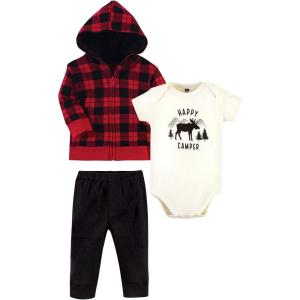 image:imageHudson Baby Unisex Baby Cotton Hoodie Bodysuit or Tee Top and Pant SetPlaid Moose Baby