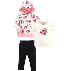 image:imageHudson Baby Unisex Baby Cotton Hoodie Bodysuit or Tee Top and Pant SetRose Toddler