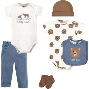 image:imageHudson Baby Unisex Baby Cotton Layette SetBlue Brown Little Bear
