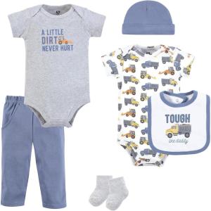 image:imageHudson Baby Unisex Baby Cotton Layette SetBlue Construction Trucks