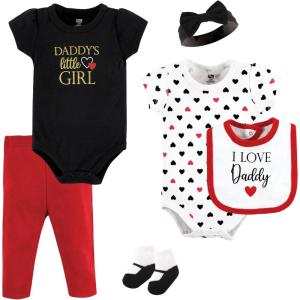 image:imageHudson Baby Unisex Baby Cotton Layette SetGirl Daddy Red Black