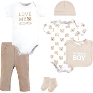 image:imageHudson Baby Unisex Baby Cotton Layette SetMamas Boy Bear