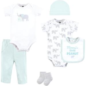 image:imageHudson Baby Unisex Baby Cotton Layette SetMint Gray Elephant