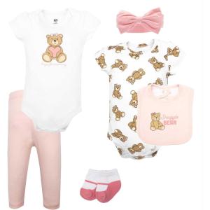 image:imageHudson Baby Unisex Baby Cotton Layette SetPink Snuggle Bear