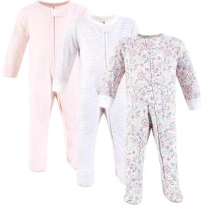 image:imageHudson Baby Unisex Baby Cotton Sleep and PlayOutline Floral Soft Pink