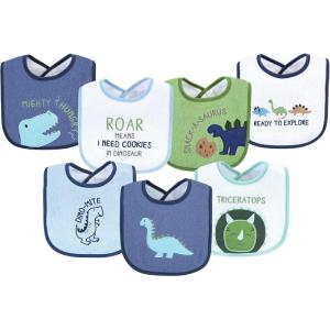 image:imageHudson Baby Unisex Baby Cotton Terry Drooler Bibs With Fiber FillingBoy Dino