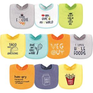 image:imageHudson Baby Unisex Baby Cotton Terry Drooler Bibs With Fiber FillingFood Neutral