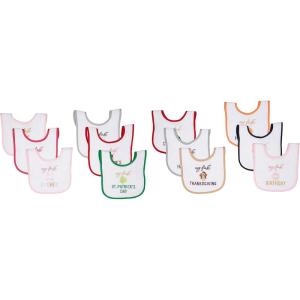 image:imageHudson Baby Unisex Baby Cotton Terry Drooler Bibs With Fiber FillingGirl Holiday
