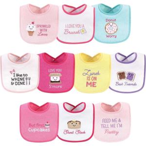 image:imageHudson Baby Unisex Baby Cotton Terry Drooler Bibs With Fiber FillingGirl Ice Cream