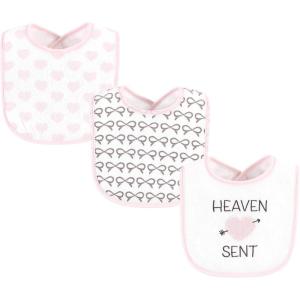 image:imageHudson Baby Unisex Baby Cotton Terry Drooler Bibs With Fiber FillingHeaven Sent Heart Arrow