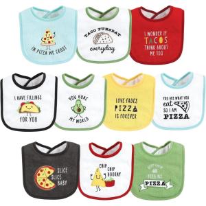 image:imageHudson Baby Unisex Baby Cotton Terry Drooler Bibs With Fiber FillingPizza Taco
