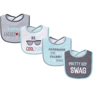 image:imageHudson Baby Unisex Baby Cotton Terry Drooler Bibs With Fiber FillingPretty Boy Swag