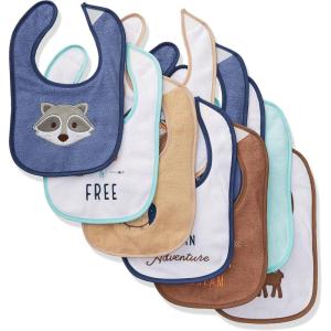 image:imageHudson Baby Unisex Baby Cotton Terry Drooler Bibs With Fiber FillingRaccoon