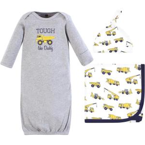 image:imageHudson Baby Unisex Baby Gown Swaddle Blanket and Cap or Headband 06 MonthsConstruction
