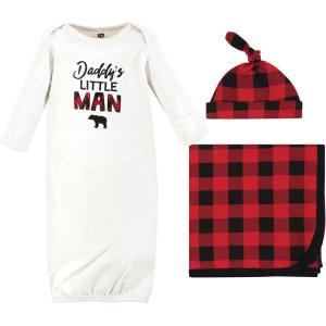 image:imageHudson Baby Unisex Baby Gown Swaddle Blanket and Cap or Headband 06 MonthsDaddys Man