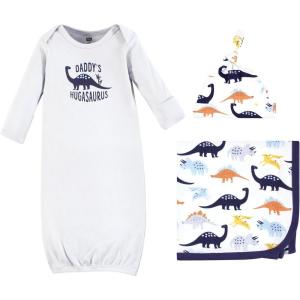image:imageHudson Baby Unisex Baby Gown Swaddle Blanket and Cap or Headband 06 MonthsHugasaurus