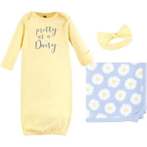 image:imageHudson Baby Unisex Baby Gown Swaddle Blanket and Cap or Headband 06 MonthsPretty as a Daisy