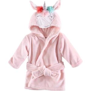 image:imageHudson Baby Unisex Baby Plush Animal Face Bathrobe Pink Floral 09 MonthsBlue Whimsical Unicorn