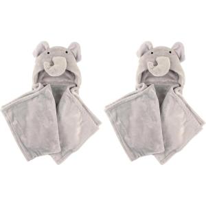 image:imageHudson Baby Unisex Baby Plush Animal Face Bathrobe Pink Floral 09 MonthsElephant