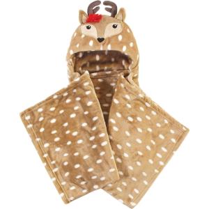 image:imageHudson Baby Unisex Baby Plush Animal Face Bathrobe Pink Floral 09 MonthsGirl Reindeer