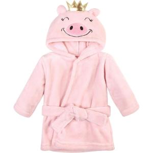 image:imageHudson Baby Unisex Baby Plush Animal Face Bathrobe Pink Floral 09 MonthsPig