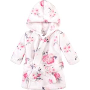 image:imageHudson Baby Unisex Baby Plush Animal Face Bathrobe Pink Floral 09 MonthsPink Floral