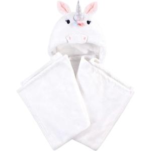 image:imageHudson Baby Unisex Baby Plush Animal Face Bathrobe Pink Floral 09 MonthsRainbow Unicorn