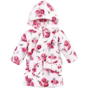 image:imageHudson Baby Unisex Baby Plush Animal Face Bathrobe Pink Floral 09 MonthsRose