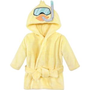 image:imageHudson Baby Unisex Baby Plush Animal Face Bathrobe Pink Floral 09 MonthsScuba Duck