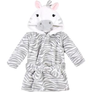 image:imageHudson Baby Unisex Baby Plush Animal Face BathrobeGray Zebra