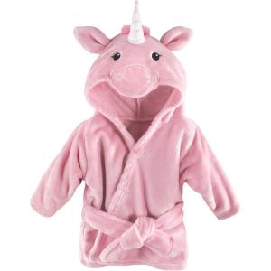 image:imageHudson Baby Unisex Baby Plush Animal Face BathrobePink Unicorn