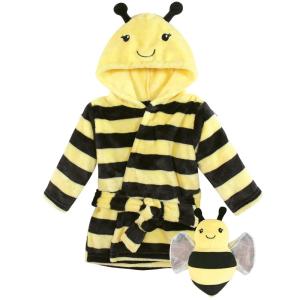 image:imageHudson Baby Unisex Baby Plush Bathrobe and Toy Set Bee One SizeBee