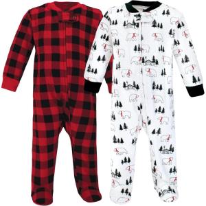 image:imageHudson Baby Unisex Baby Premium Quilted Zipper Sleep and PlayBuffalo Plaid Bear