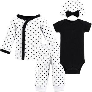image:imageHudson Baby Unisex Baby Thermal Preemie Layette Set 4pcBlack White Dots