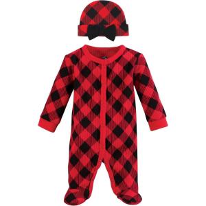 image:imageHudson Baby Unisex Baby Thermal Preemie Sleep and Play and CapGirl Buffalo Plaid