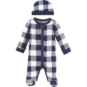 image:imageHudson Baby Unisex Baby Thermal Preemie Sleep and Play and CapNavy Plaid