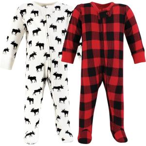 image:imageHudson Baby Unisex Baby Thermal Zipper Sleep and Play 2pkBuffalo Plaid Moose