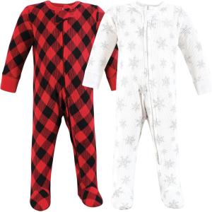 image:imageHudson Baby Unisex Baby Thermal Zipper Sleep and Play 2pkSnowflake
