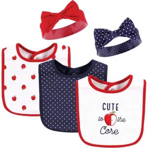 image:imageHudson Baby Unisex BabyCotton Bib and Headband or Caps SetApple