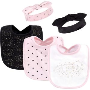 image:imageHudson Baby Unisex BabyCotton Bib and Headband or Caps SetDream Unicorn