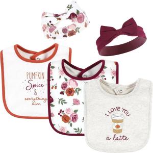 image:imageHudson Baby Unisex BabyCotton Bib and Headband or Caps SetPumpkin Spice