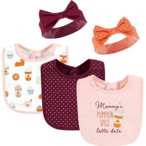 image:imageHudson Baby Unisex BabyCotton Bib and Headband or Caps SetPumpkin Spice Date