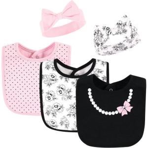 image:imageHudson Baby Unisex BabyCotton Bib and Headband or Caps SetToile