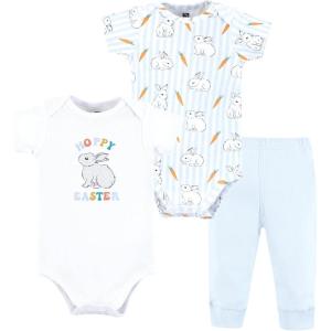 image:imageHudson Baby Unisex Cotton Bodysuit and Pant SetBlue