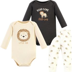 image:imageHudson Baby Unisex Cotton Bodysuit and Pant SetBrave Lion Long Sleeve