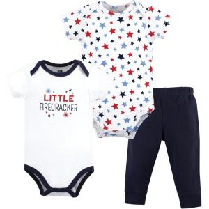 image:imageHudson Baby Unisex Cotton Bodysuit and Pant SetFirecracker