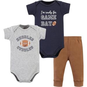 image:imageHudson Baby Unisex Cotton Bodysuit and Pant SetFootball Huddles Shortsleeve