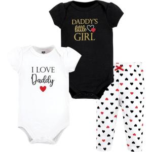 image:imageHudson Baby Unisex Cotton Bodysuit and Pant SetGirl Daddy Red Black
