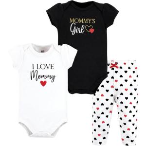 image:imageHudson Baby Unisex Cotton Bodysuit and Pant SetGirl Mommy Red Black