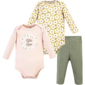 image:imageHudson Baby Unisex Cotton Bodysuit and Pant SetSage Floral Wreath Long Sleeve